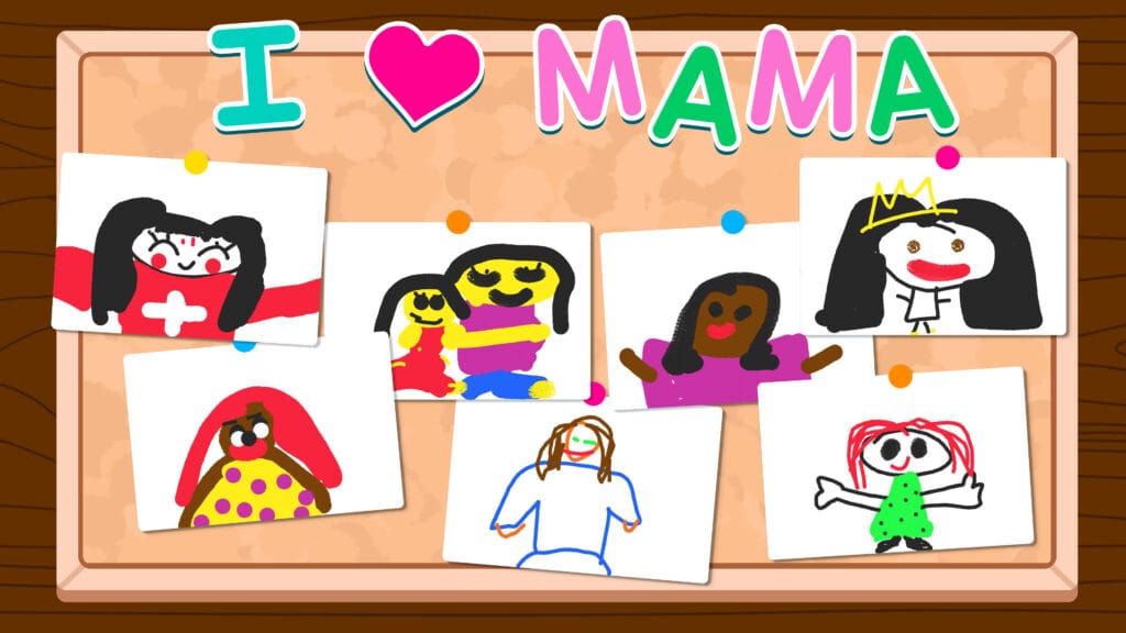 draw mom day horizontal